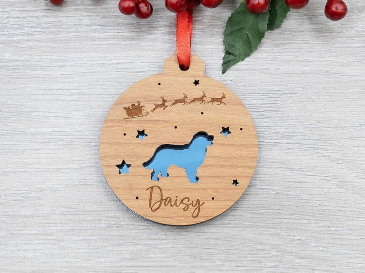 Mirrored Pet Ornament - Personalised Dog or Cat Christmas Tree Decoration - Pet Lover Gift, Ornament or Keepsake