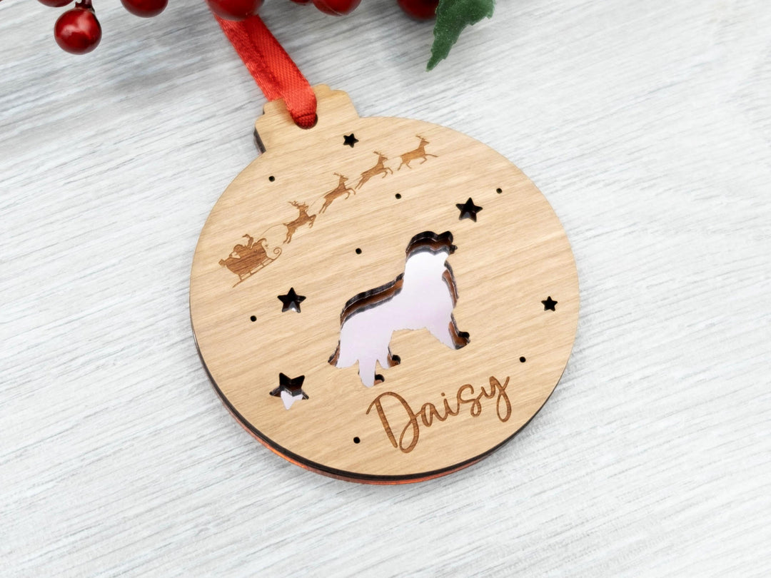 Mirrored Pet Ornament - Personalised Dog or Cat Christmas Tree Decoration - Pet Lover Gift, Ornament or Keepsake